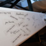 a photo of signatures on a steel beam for the student center at ϲʿֱֳ