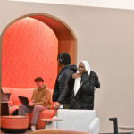 Students at ϲʿֱֳ studying in a group in the new second floor of Lowry Center.